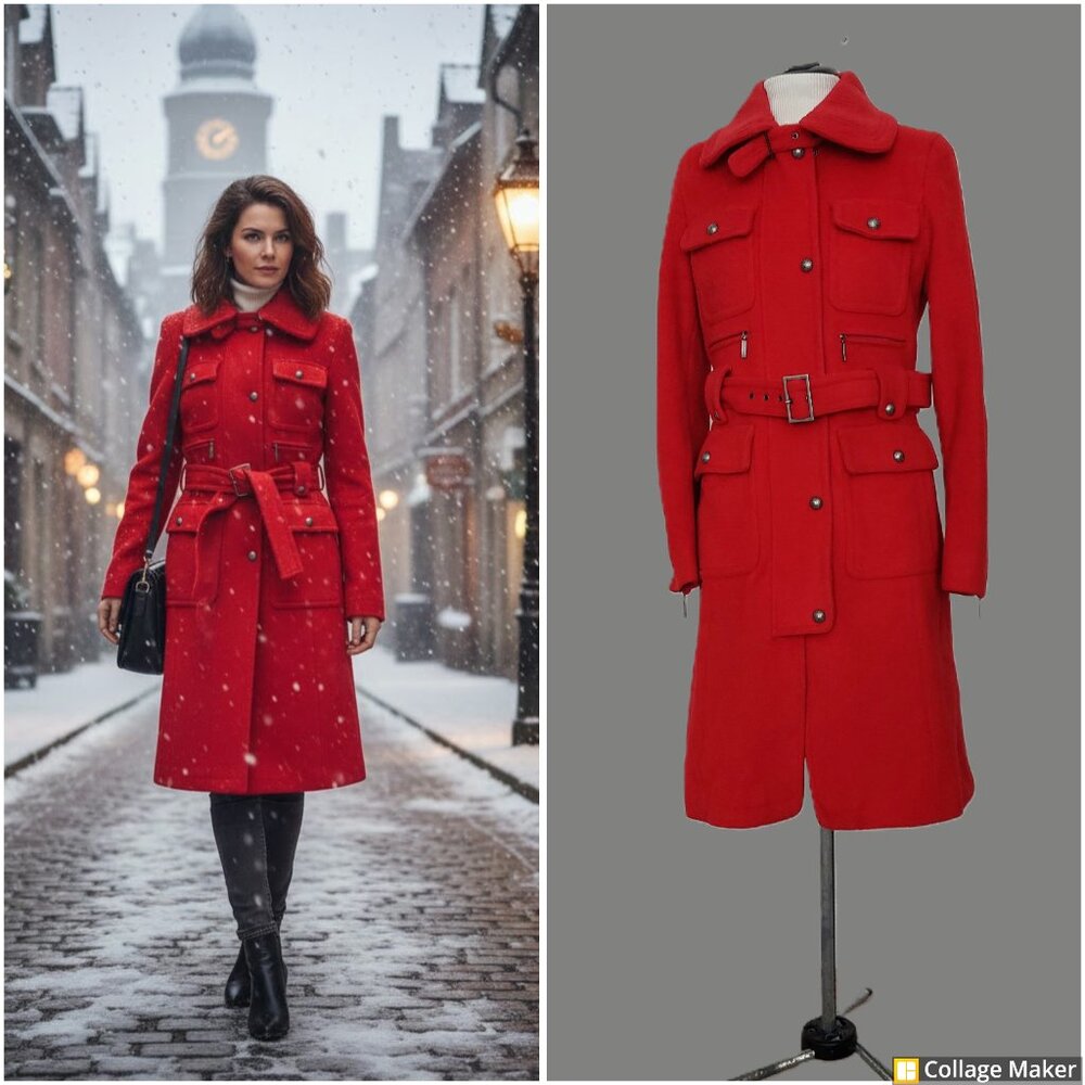 Laundry by Shelli Segal wool mix city trench coat. Size 4. 67% wool, 16% angora,
